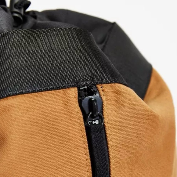 Cinch Bucket Rucksack Backpack Tan and Black - Picture 5 of 9